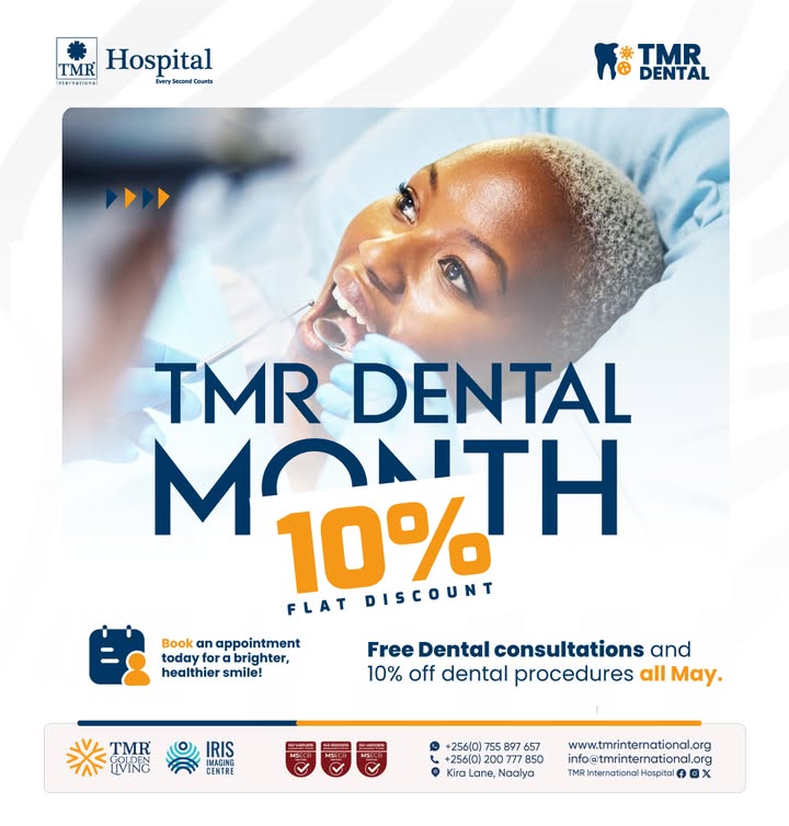 It’s Time to Shine with TMR in Dental Month! 😁
This May, enjoy FREE dental consultations and 10% off all dental procedures at TMR International Hospital.

📅 Hurry! The smile season is on — only in May!
📍 Visit us at TMR International  Hospital, Kira Lane, Naalya.

👉 Book your