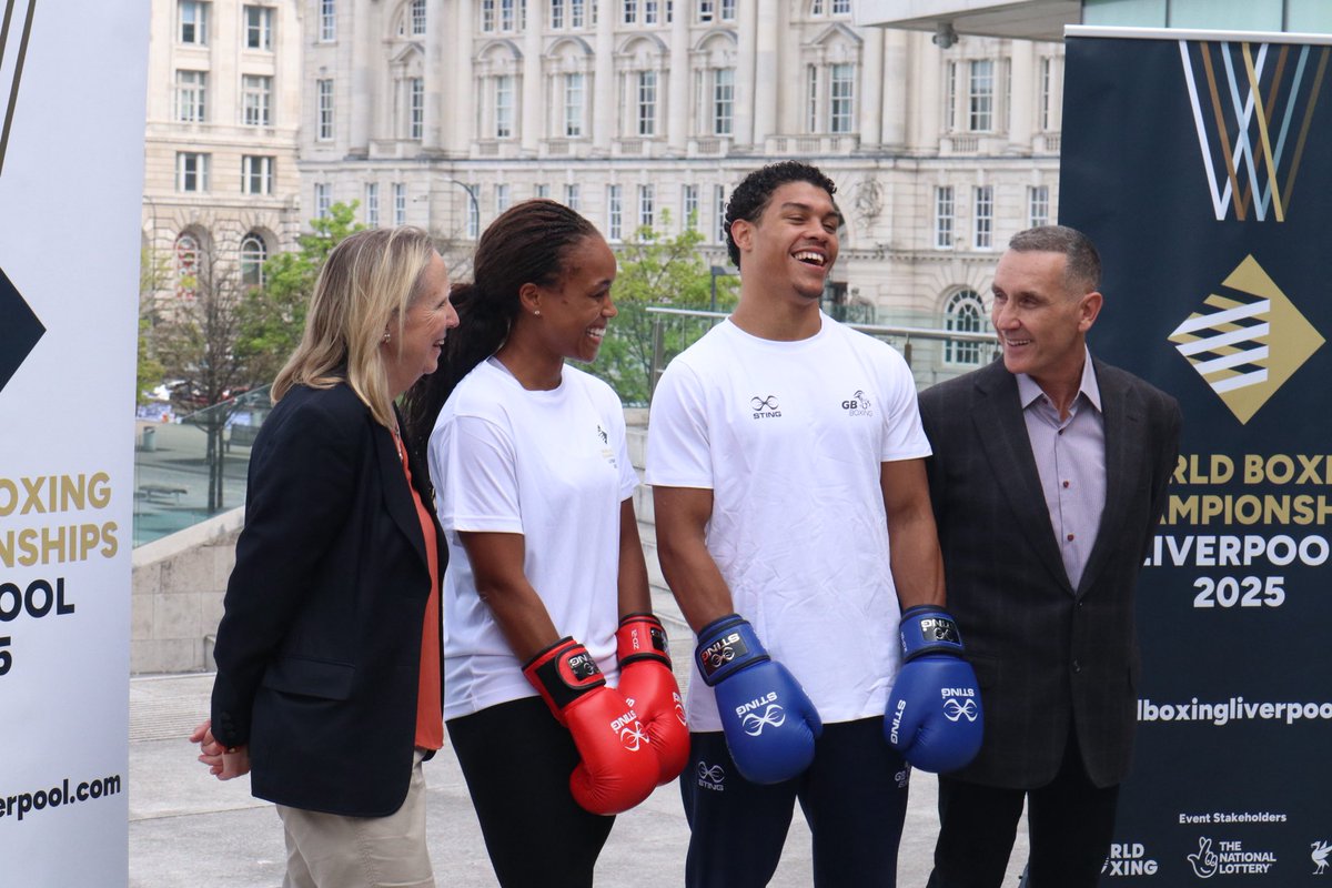 gbboxing's tweet image. 😁 All smiles in Liverpool this morning! 

Odel Kamara was joined by London 2012 Olympian and two weight world champion Tasha Jonas at the the ticket launch event for the World Boxing Championships which will be held in Liverpool in September 2025.

Also in attendance were Clare…