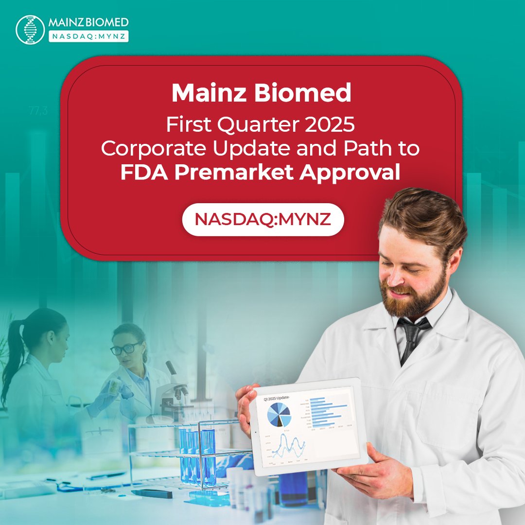 Mainz Biomed Provides First Quarter 2025 Corporate Update and Path to FDA Premarket Approval

Read the full update here: mainzbiomed.com/mainz-biomed-p…

$MYNZ #INVESTING #NASDAQ #GROWTH