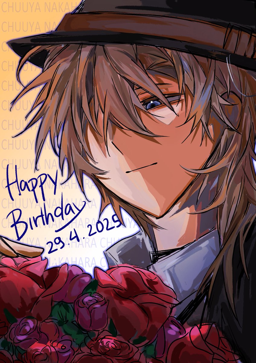 Happy birthday chuuya!
Cheers for another year🍷
#文スト最小幹部生誕祭2025 #太中 
#4月29日は素敵帽子くんの誕生日
#BSD #Chuuya #chuuyanakahara