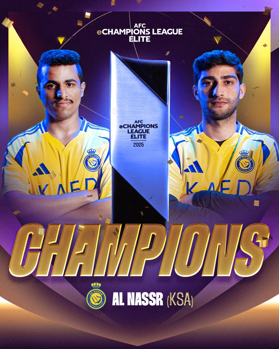✨ 𝙆𝙄𝙉𝙂𝙎 𝙊𝙁 𝙏𝙃𝙀 𝙑𝙄𝙍𝙏𝙐𝘼𝙇 𝙍𝙀𝘼𝙇𝙈 ✨  

🇸🇦 Al Nassr produce magic on the console and are the inaugural #eACLElite champions!