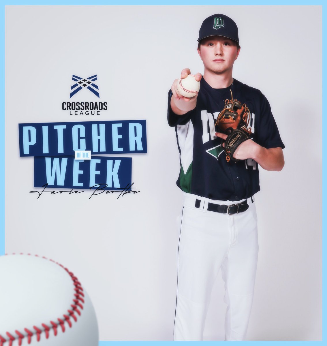 Congratulations to Jarin Bertke on being named the Crossroads League Pitcher of the Week!

Bertke had a tremendous outing on senior day, allowing just 3 hits and one unearned run to go with 9 strikeouts!

mvnucougars.com/sports/bsb/202…
