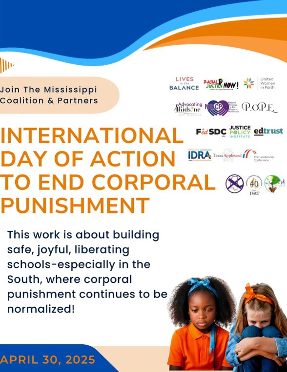 Digital dialogue. Powerful webinar. Student-led screening.
This April 30, we fight for children’s safety and dignity.
RSVP today here at endcpms.com/events.
Join us on <a href="/MSCoal2EndCP/">MSCoalitiontoEndCorporalPunishment</a> on our day of action.