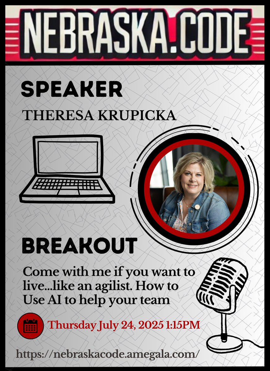 Amegala (@amegala) on Twitter photo Learn 'How to Use AI to Help Your Team' with Theresa Krupicka July 24th at Nebraska.Code().
nebraskacode.amegala.com
<a href="/Q2_Software/">Q2</a> #AI #ScrumMaster #Nebraska #ArtificialIntelligence <a href="/LNKCodingWomen/">Lincoln Coding Women</a> <a href="/CompanyCam/">CompanyCam</a> <a href="/FUSEcowork/">FUSE</a> <a href="/bcom_solutions/">BCom</a> <a href="/SourceLinkNE/">SourceLink Nebraska</a> <a href="/u_nebraska/">University of Nebraska System</a> #Tech Learn 'How to Use AI to Help Your Team' with Theresa Krupicka July 24th at Nebraska.Code().
nebraskacode.amegala.com
<a href="/Q2_Software/">Q2</a> #AI #ScrumMaster #Nebraska #ArtificialIntelligence <a href="/LNKCodingWomen/">Lincoln Coding Women</a> <a href="/CompanyCam/">CompanyCam</a> <a href="/FUSEcowork/">FUSE</a> <a href="/bcom_solutions/">BCom</a> <a href="/SourceLinkNE/">SourceLink Nebraska</a> <a href="/u_nebraska/">University of Nebraska System</a> #Tech