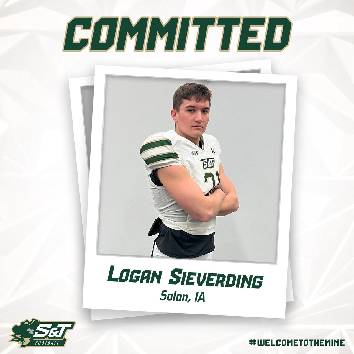 Logan Sieverding (@l_sie23) on Twitter photo #AGTG After a lot of prayer and thought, I am blessed to announce my commitment to Missouri S&T after my army deployment! Ready to work ❗️
Thank you to all the coaches that reached out
<a href="/MSTCoachJordan/">Owen Jordan</a> <a href="/Miners_FB/">S&T Football</a> <a href="/CoachOeser/">Max Oeser</a> <a href="/coachball_FB/">Andy Ball</a> <a href="/CoachHudsonMST/">Coach Ethan Hudson</a> #AGTG After a lot of prayer and thought, I am blessed to announce my commitment to Missouri S&T after my army deployment! Ready to work ❗️
Thank you to all the coaches that reached out
<a href="/MSTCoachJordan/">Owen Jordan</a> <a href="/Miners_FB/">S&T Football</a> <a href="/CoachOeser/">Max Oeser</a> <a href="/coachball_FB/">Andy Ball</a> <a href="/CoachHudsonMST/">Coach Ethan Hudson</a>