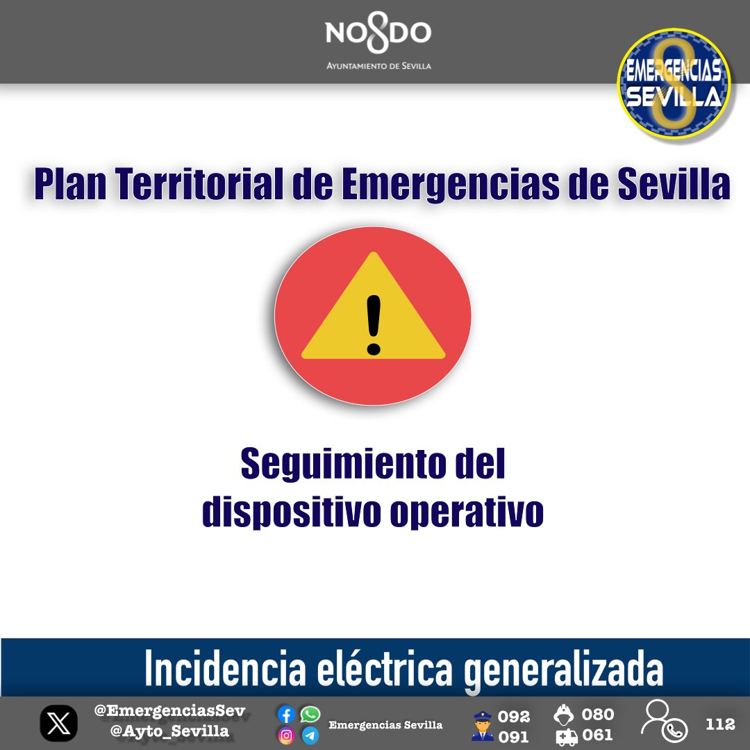 🟥19:15 h. Zonas de #Sevilla en las que se ha restablecido el suministro eléctrico: 
#Apagón #InfoOficial
✅Zona de Enramadilla - Av. Carlos V
✅Zona de Triana y Los Remedios
✅Barrio Tiro de Línea
✅Entorno del Lope de Vega (La Rabida/Glorieta de México)
✅Av. de los