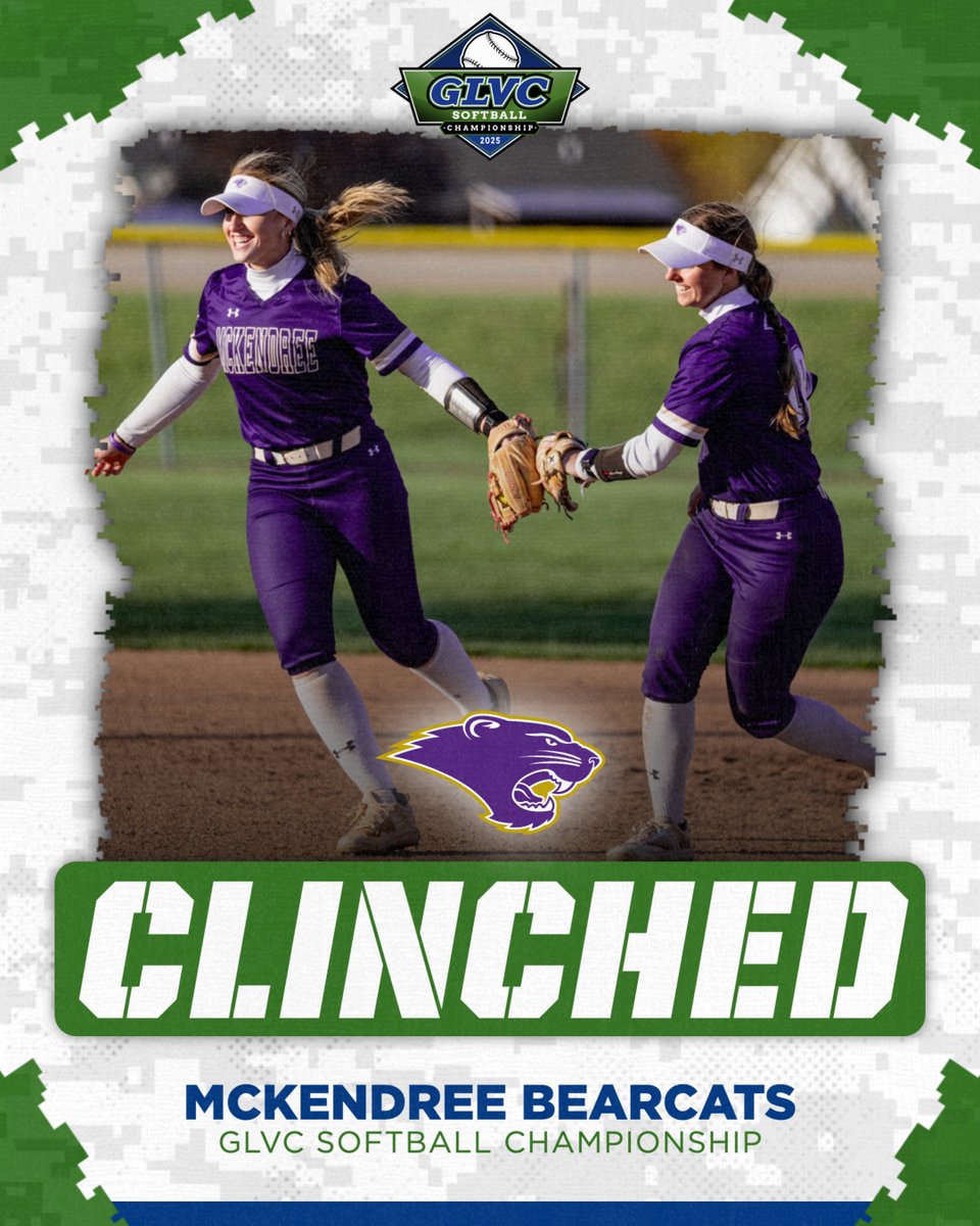 🏆🥎 𝐒𝐏𝐎𝐓 𝐂𝐋𝐈𝐍𝐂𝐇𝐄𝐃 🔒

McKendree is heading to #GLVCsb Tournament for the 3rd consecutive season!

#GLVCchamps