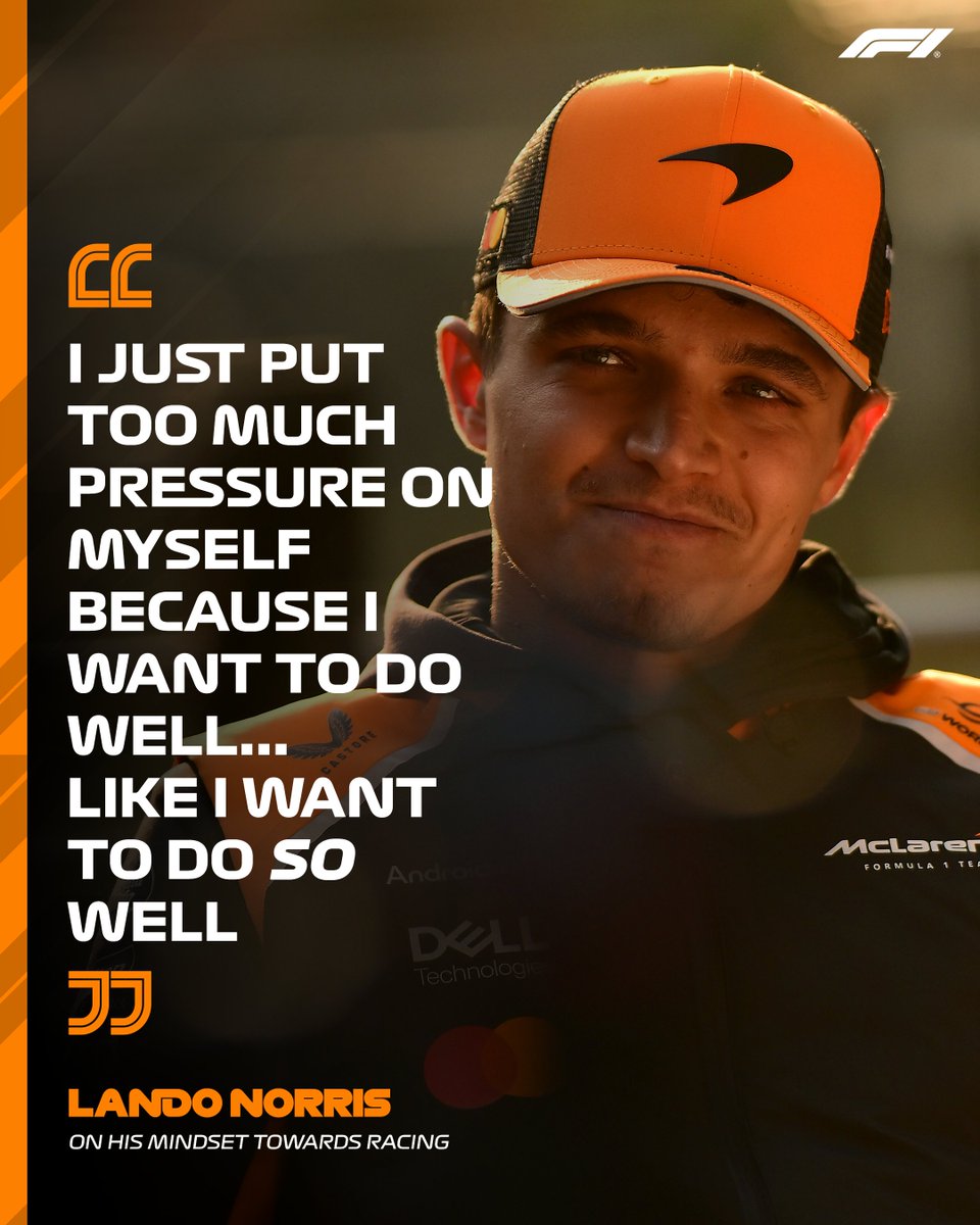 F1's tweet photo. Lando Norris reflects on his mentality towards racing and being his own harshest critic 🧡

#F1 https://t.co/K50FgnI2Fs