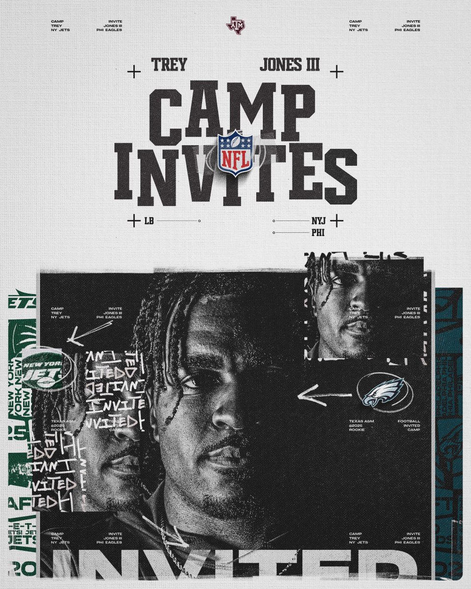 Texas A&M Football (@aggiefootball) on Twitter photo Congrats to our guy on his <a href="/nyjets/">New York Jets</a> & <a href="/Eagles/">Philadelphia Eagles</a> Camp Invites!
#GigEm | #NFLAggies Congrats to our guy on his <a href="/nyjets/">New York Jets</a> & <a href="/Eagles/">Philadelphia Eagles</a> Camp Invites!
#GigEm | #NFLAggies