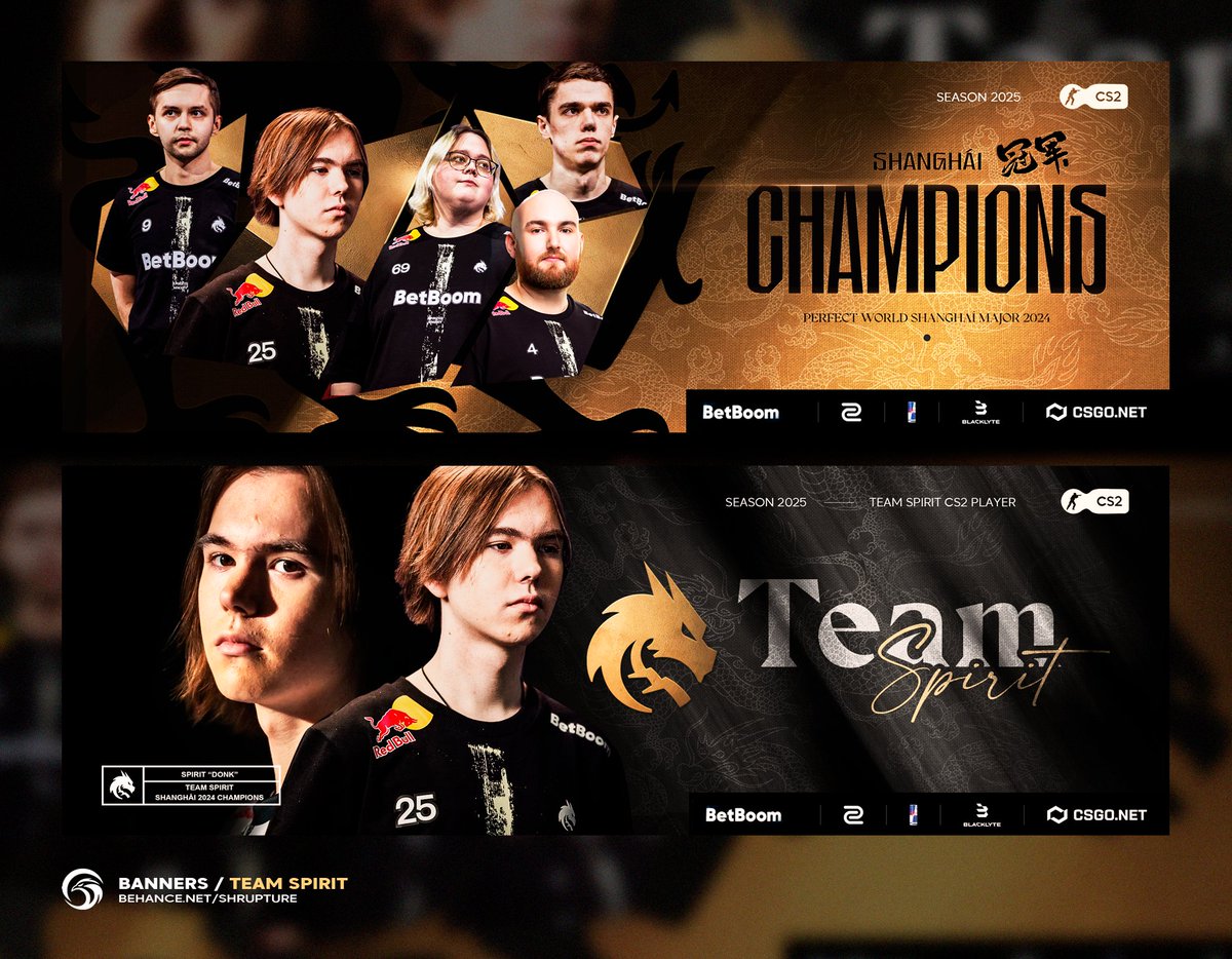 Hi, i made some banners for "Team Spirit"
<a href="/Team__Spirit/">Team Spirit CS2</a> 
Portafolio: behance.net/shrupture