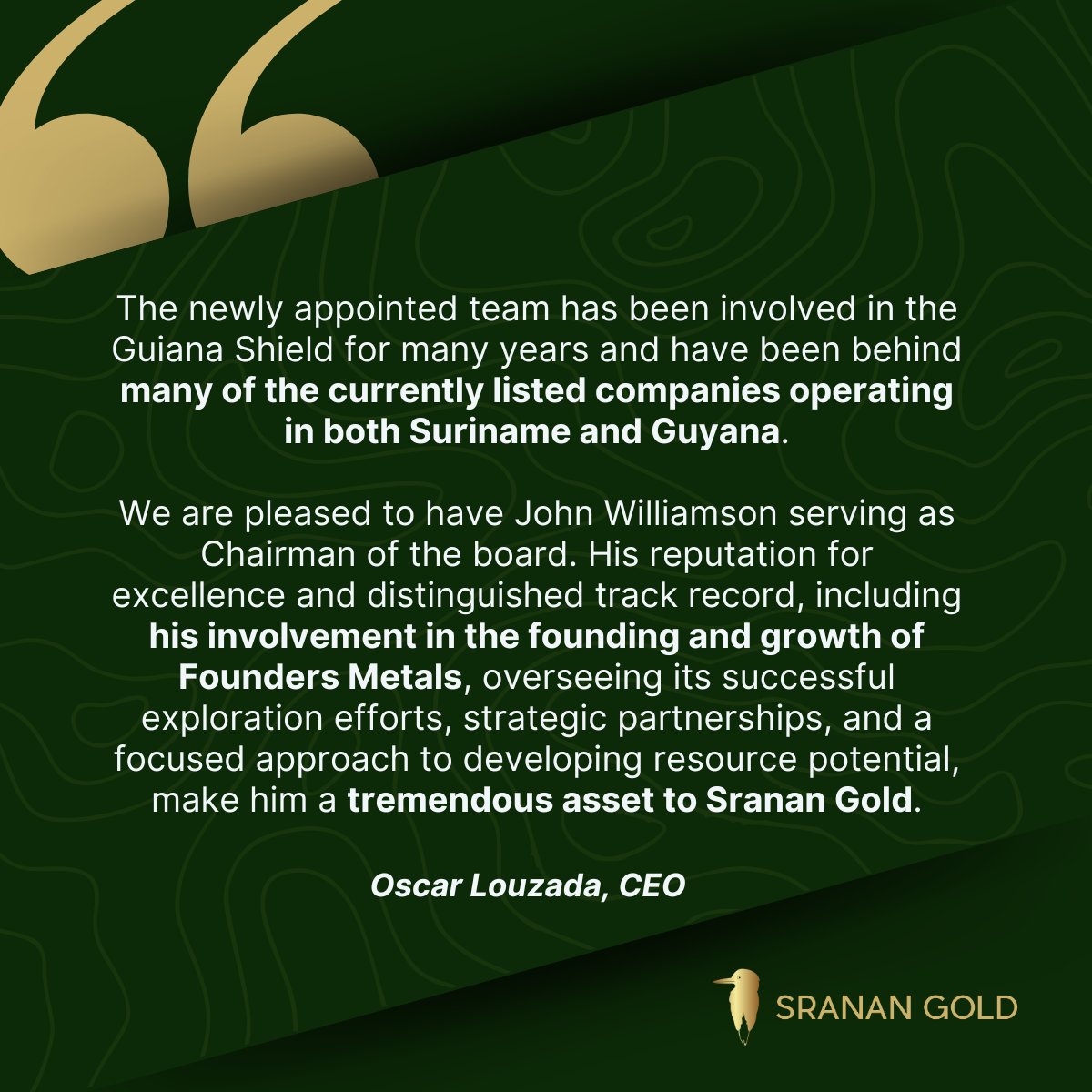 SrananGold's tweet image. #NEWS – Sranan Gold strengthens team with board and management changes. Read more: newsfilecorp.com/release/249868…
#gold #mining #metals $SRAN