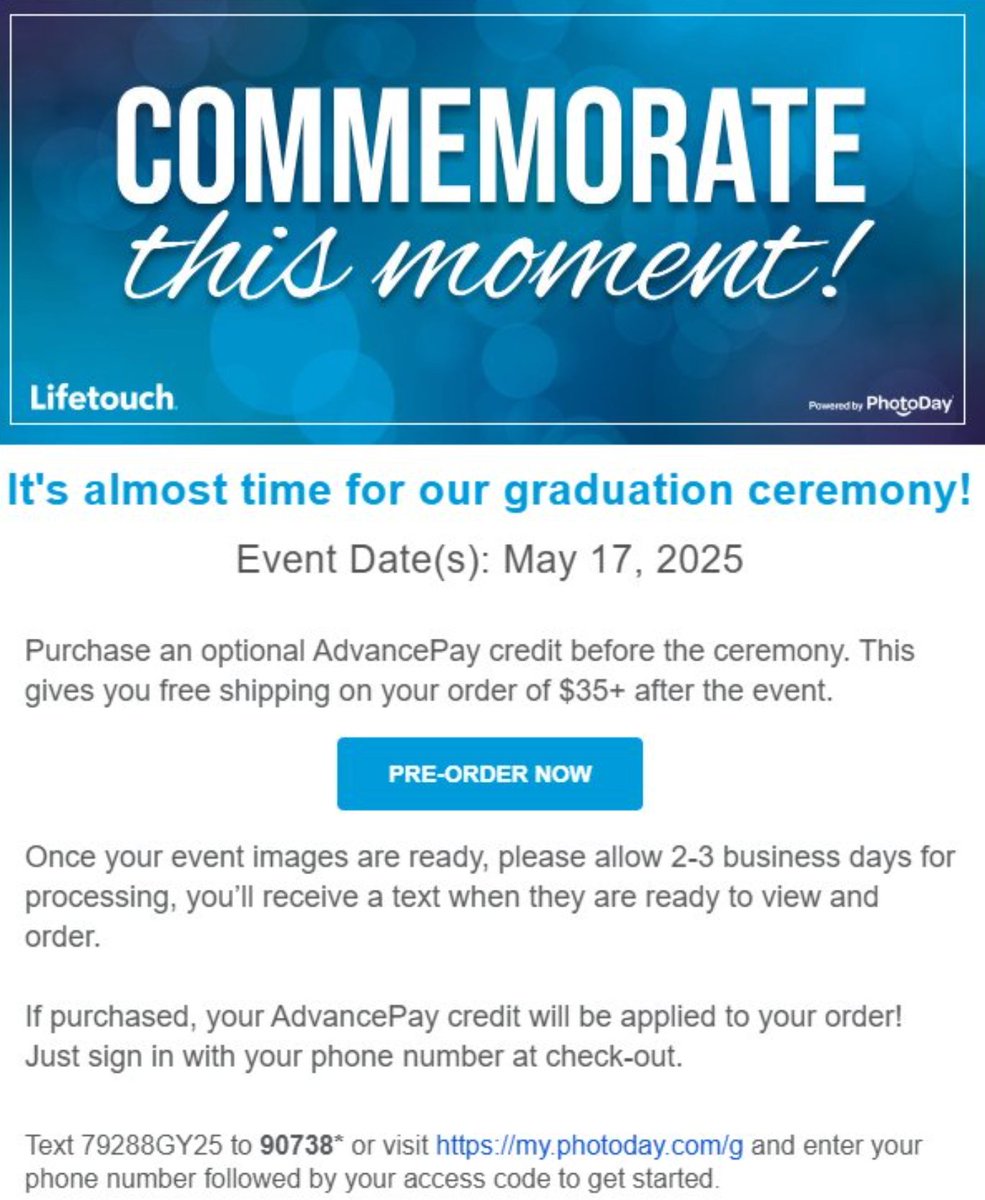 Pre-order Graduation Photos at my.photoday.com