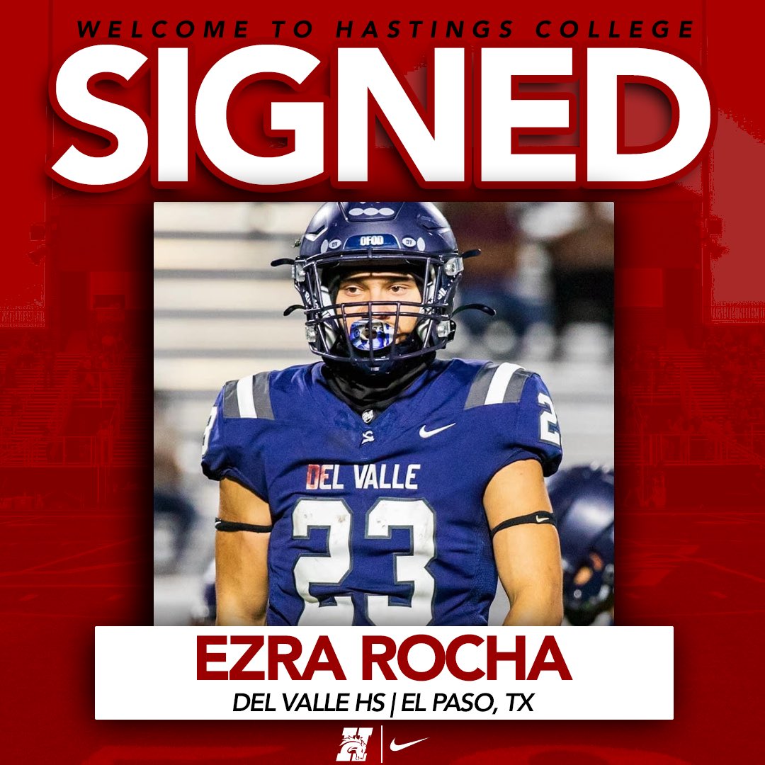 HCBroncoFB's tweet image. ❗️SIGNED❗️
Adding that Texas talent to the roster!
Welcome to Hastings College Ezra! It’s A Great Day To Be A Bronco!
#GDTBAB