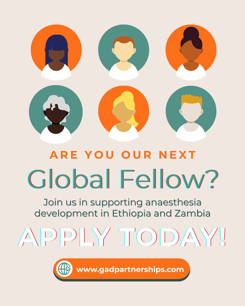 🌍Do you have a passion for anaesthesia and critical care? Join us in making a difference! 

We are looking for dedicated volunteers to help transform healthcare in Ethiopia &amp; Zambia. Your expertise can save lives and improve communities⭐️

Apply here: gadpartnerships.com