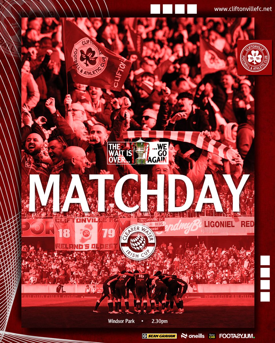 cliftonvillefc's tweet image. 🆚 @DgnSwifts 
🏆 Clearer Water Irish Cup Final
🏟️ Windsor Park
🕝 2.30pm
🎟 All tickets sold
🚫 North Stand Upper Tier sold out
🚫 North Stand Lower Tier sold out
🚫 Kop Stand sold out
🚫 Hospitality sold out
🎥 Live on BBC2, BBC Sport NI website and iPlayer
