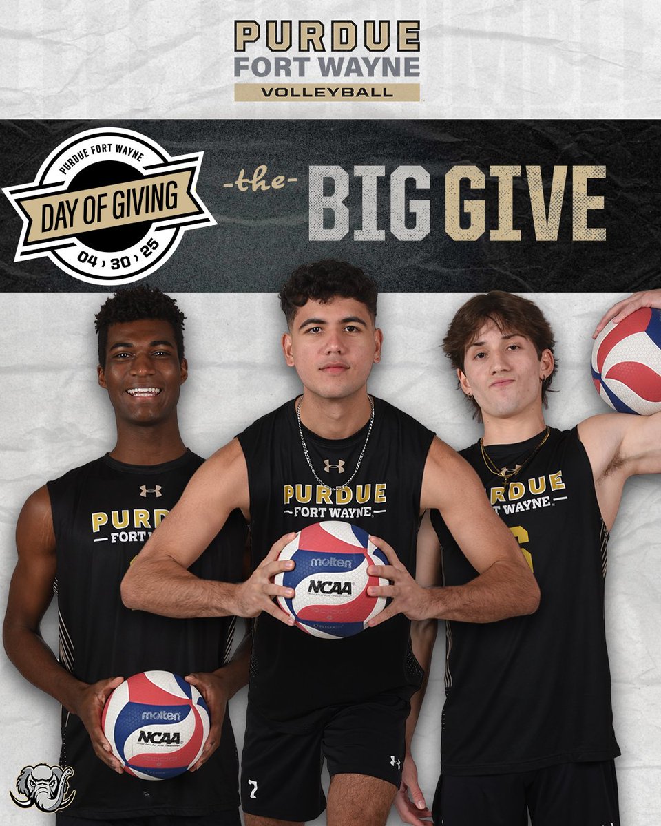 𝙏𝙤𝙙𝙖𝙮 is Purdue Fort Wayne’s Day of Giving. 

You can help Mastodon student-athletes today with a donation.

🔗 givegab.com/campaigns/men-…

#PFWDayOfGiving