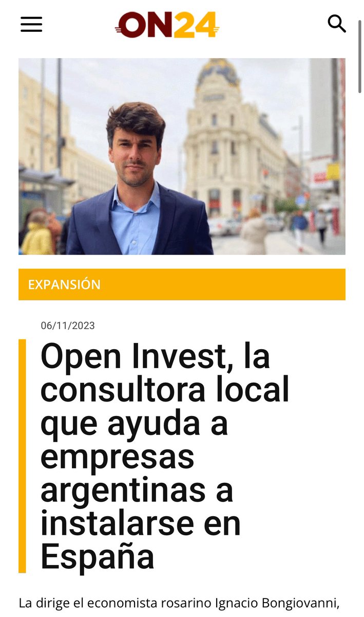 Open Invest es la Consultora que creé hace 2 años. En ese tiempo llevamos más de 120 empresas argentinas a España, para venderle a Europa lo que hacemos bien. 

A Argentina la salva el comercio.