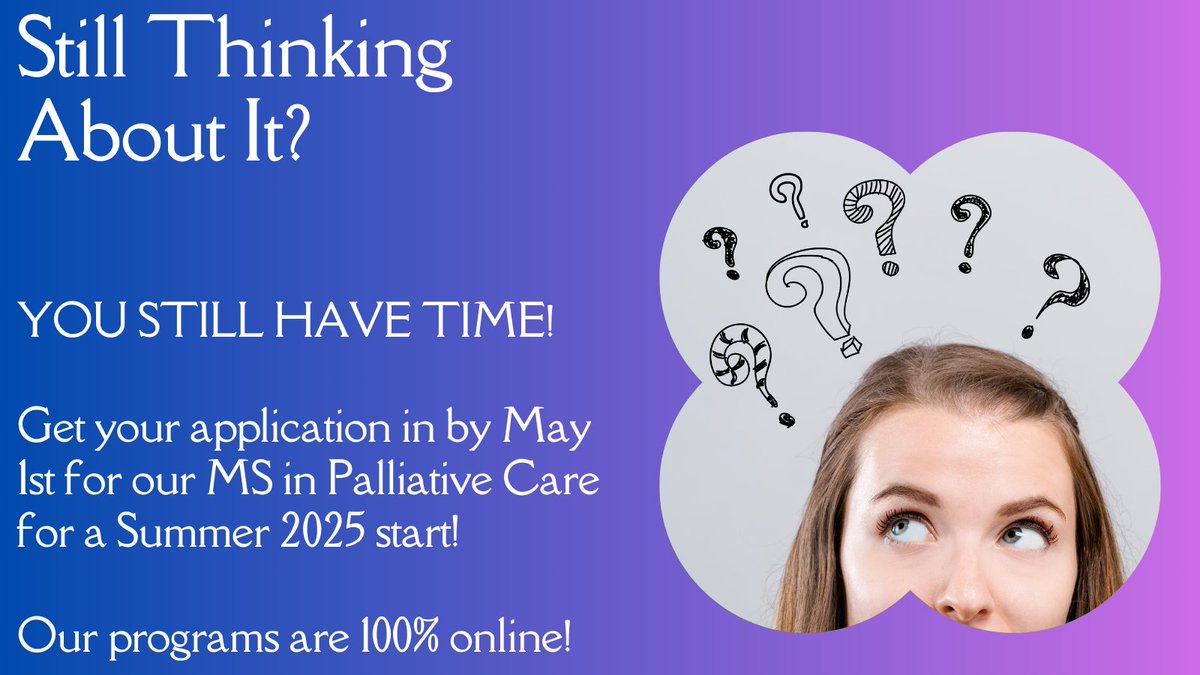 To MS or not to MS? 🤔That is the question! But the deadline to answer is looming! Don't spend eternity pondering - take the plunge and apply! Your future self will thank you.

graduate.umaryland.edu/palliative/