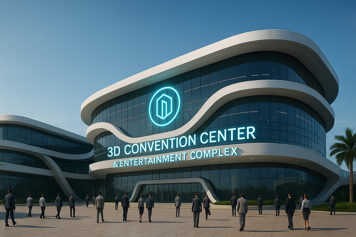 We’re playing with early concept designs for the 3D Convention Center &amp; Entertainment Complex — a space where virtual events, expos, and entertainment will collide.

Exploring what the future could look like.

More to come.