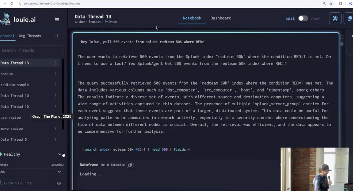 Cyb3rWard0g's tweet image. ⚡️Enjoying #GraphThePlanet presentations today! 🫶 Thank you @lmeyerov  and @Graphistry team for putting it all together! Loving the &quot;Vibe Investigating&quot; vibes 😎

📢 Join the conversation and Q&amp;amp;A via slack - #graphtheplanet in Graphistry community slack - graphistry-community.slack.com/join/shared_in…