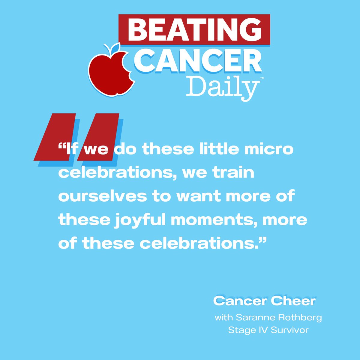 “If we do these little micro celebrations, we train ourselves to want more of these joyful moments, more of these celebrations." Saranne Rothberg, Stage IV Survivor on #BeatingCancerDaily⁠
Listen wherever you listen to podcasts. ⁠
ComedyCures.org ⁠