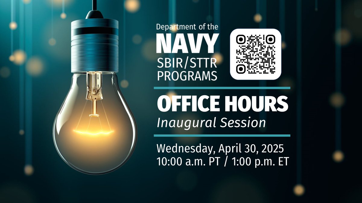 Join our SBIR/STTR Office Hours on April 30. The one-hour virtual session aims to guide small businesses through the open SBIR 25.2/STTR 25.B Broad Agency Announcement (BAA). Perfect for both newcomers and those working on proposals! Register at: lnkd.in/ePd_3P7M