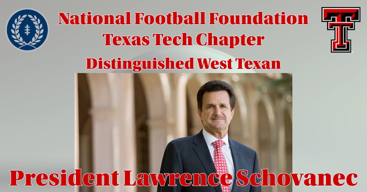 NFFTexasTech's tweet image. Congratulations to Lawrence Schovanec on the 𝐃𝐢𝐬𝐭𝐢𝐧𝐠𝐮𝐢𝐬𝐡𝐞𝐝 𝐖𝐞𝐬𝐭 𝐓𝐞𝐱𝐚𝐧 𝐀𝐰𝐚𝐫𝐝! His leadership has driven record growth at @TexasTech in enrollment, research, and fundraising—cementing its impact across Texas and beyond.

@NFFNetwork | @TexasTechPres