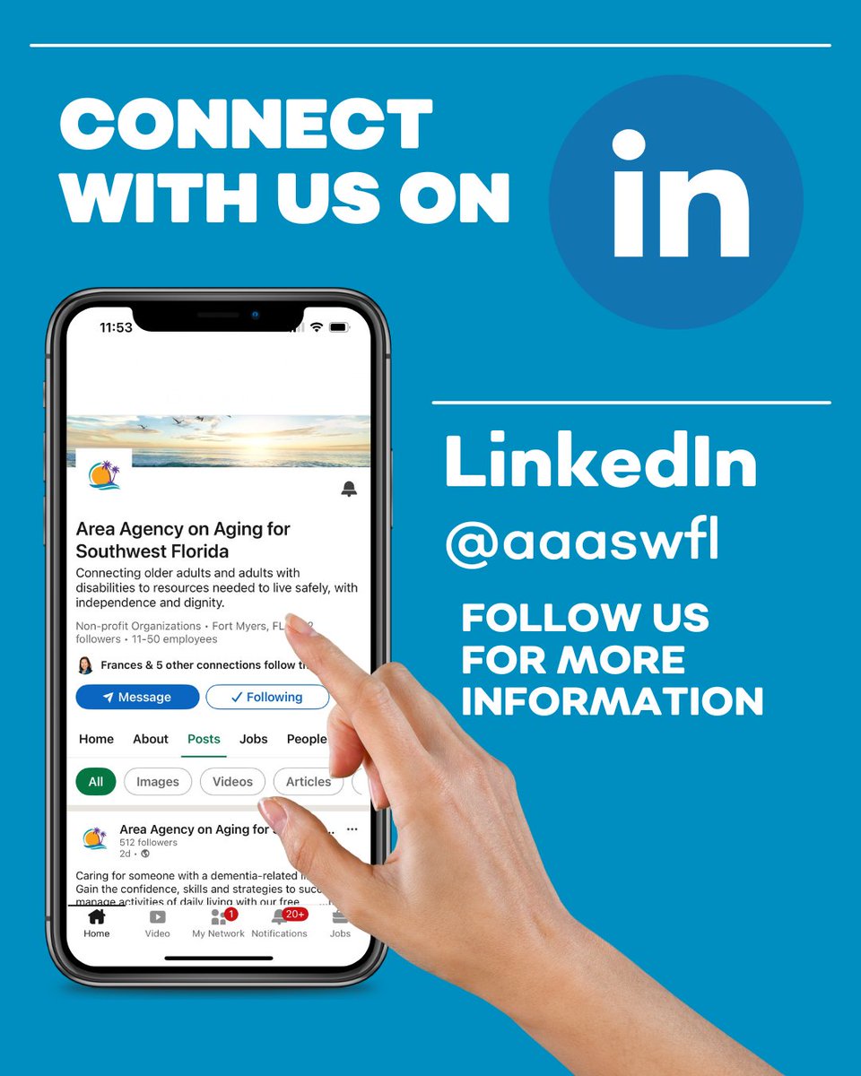 AAAswfl's tweet image. 📢 Calling all community partners, nonprofits and local businesses!

Stay connected, collaborate, and amplify impact—follow the Area Agency on Aging for SWFL on LinkedIn! 💼🤝

🔗 l8r.it/L77Z

#NonprofitNetwork #CommunityPartners #SWFL #LinkedInConnections