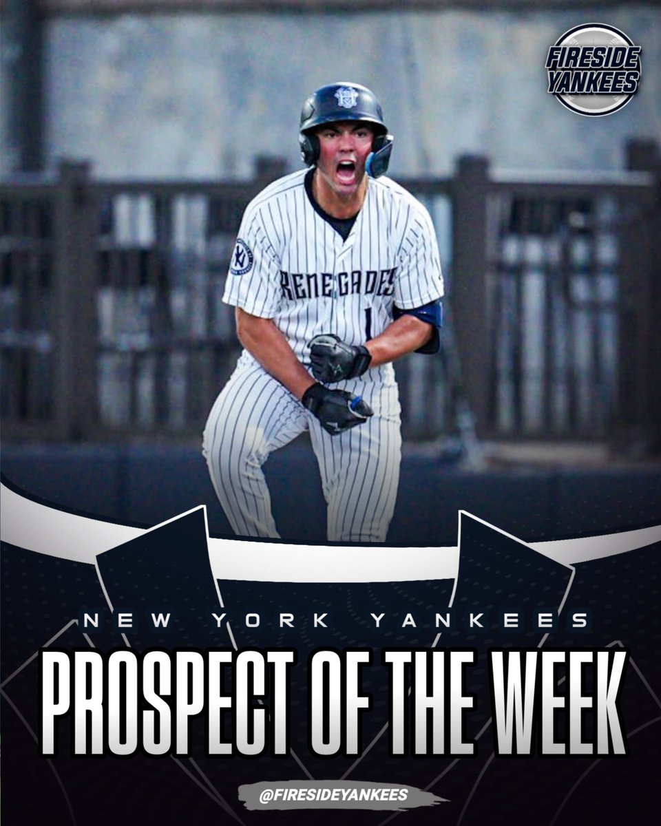 Fireside Yankees (@firesideyankees) on Twitter photo Our Yankees' Prospect of the Week is Jace Avina, who had an ELITE week for the <a href="/HVRenegades/">Hudson Valley Renegades</a>:
.545 BA | .643 OBP | .773 SLG% | 287 wRC+ | 7 RBI Our Yankees' Prospect of the Week is Jace Avina, who had an ELITE week for the <a href="/HVRenegades/">Hudson Valley Renegades</a>:
.545 BA | .643 OBP | .773 SLG% | 287 wRC+ | 7 RBI