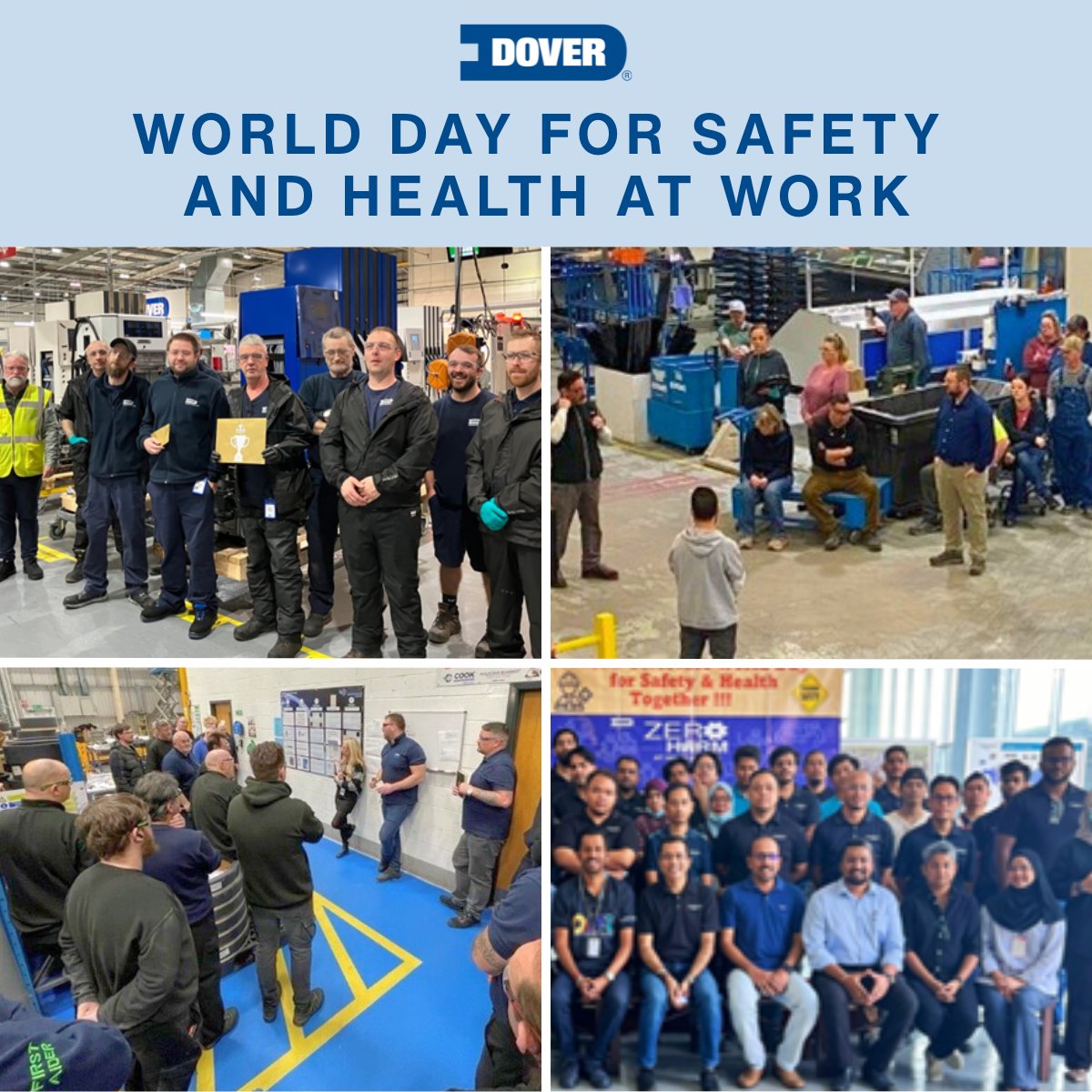Each year, we honor our commitment to safety through the Dover Environmental, Health and Safety Excellence Awards, and today, on World Day for Safety and Health at Work, we are proud to announce the winners of the 2024 program. 
 
Read more: ow.ly/x95J50VFNMy