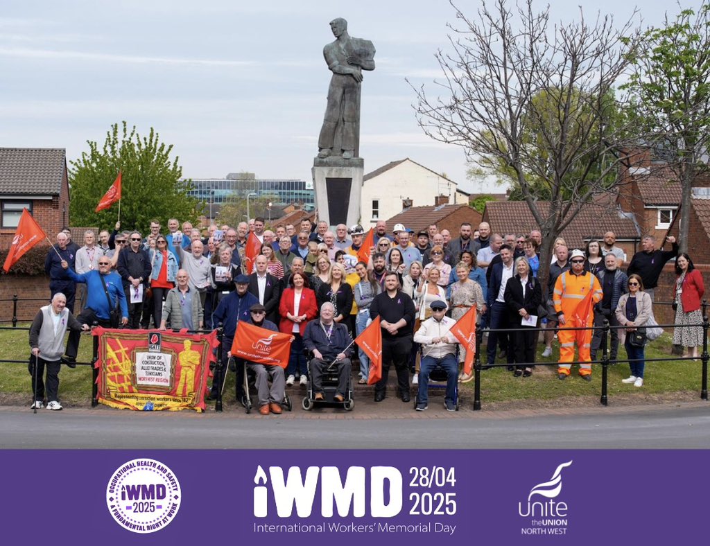 Unite North West (@unite_northwest) on Twitter photo On International Workers’ Memorial Day, colleagues from across the trade union movement came together in Liverpool to remember those who have lost their lives to workplace illness or injury, and recommit our fight for the living.
#IWMD25 On International Workers’ Memorial Day, colleagues from across the trade union movement came together in Liverpool to remember those who have lost their lives to workplace illness or injury, and recommit our fight for the living.
#IWMD25