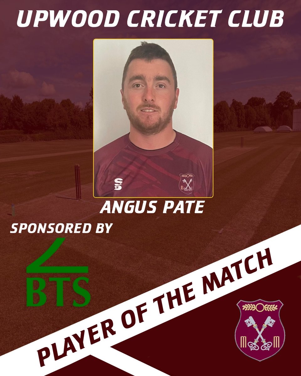 Unfortunately the 1st team suffered a 106 run defeat on Saturday at Burwell &amp;  Exning

Player Of The Match goes to Angus Pate for his bowling figures of 10 Overs 4 Maidens 23 Runs for 2 Wickets 

Angus is sponsored this season by Bibbys Turf Supplies of Witcham