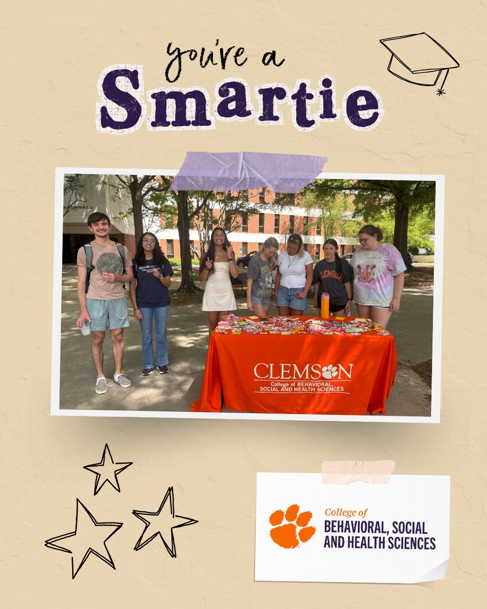 Happy first day of exams, Tigers! 🐅

Last week, members of the CBSHS Student Advisory Board handed out Smarties and provided a spot on campus for students to write inspirational notes for one another heading into finals. We are joining them in cheering you on. Finish strong! 🎉