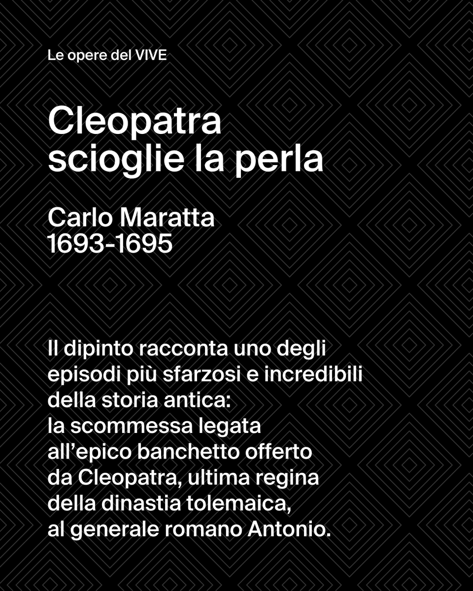 VIVE - Vittoriano e Palazzo Venezia (@istitutovive) on Twitter photo 👑 Cleopatra va a Parigi! Dal'11 giugno 2025, il capolavoro del VIVE “Cleopatra scioglie la perla” di Carlo Maratta sarà all’
<a href="/imarabe/">Institut du monde arabe</a>
per la mostra "Le mystère Cléopâtre". 📷 Una regina, una scommessa, una perla sciolta in un calice. Lusso, storia e arte barocca ti aspettano a 👑 Cleopatra va a Parigi! Dal'11 giugno 2025, il capolavoro del VIVE “Cleopatra scioglie la perla” di Carlo Maratta sarà all’
<a href="/imarabe/">Institut du monde arabe</a>
per la mostra "Le mystère Cléopâtre". 📷 Una regina, una scommessa, una perla sciolta in un calice. Lusso, storia e arte barocca ti aspettano a