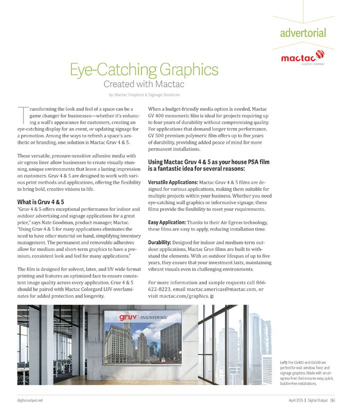 Digital Output (@do_magazine) on Twitter photo SPONSORED
Have you heard about <a href="/Mactac_NAmerica/">Mactac North America</a>'s Mactac Gruv 4 & 5?
For more information and sample requests call 866-622-8223, email mactac.americas@mactac.com, or visit mactac.com/graphics!
digitaloutput.net/eye-catching-g… SPONSORED
Have you heard about <a href="/Mactac_NAmerica/">Mactac North America</a>'s Mactac Gruv 4 & 5?
For more information and sample requests call 866-622-8223, email mactac.americas@mactac.com, or visit mactac.com/graphics!
digitaloutput.net/eye-catching-g…