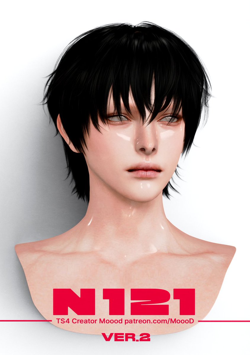 [심즈4] MoooD Hair N121 - VER1/2