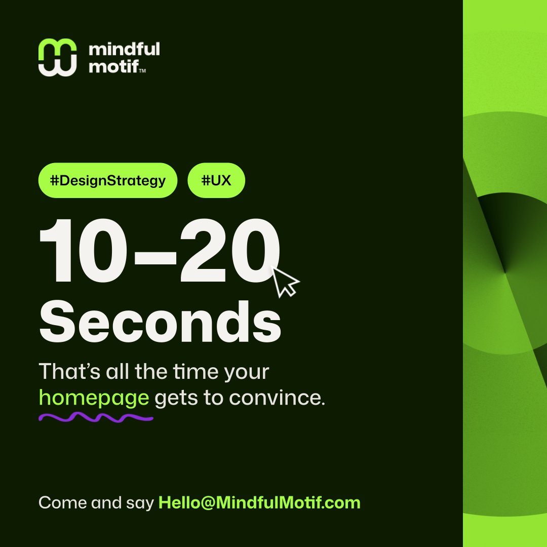 MindfulMotif's tweet image. 10–20 seconds. That’s how long you get to convince a user to stay on your homepage.

You don&apos;t get time to:
⛔ Explain Everything.
⛔ Impress Everyone.

You only get time to make them care enough to stay.
A homepage that does too much, achieves too little.

#DesignStrategy #UX