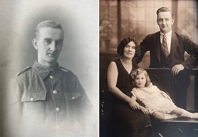 Newly-arrived photos from Australia of #AccringtonPal 15951 Jack Wilcock. Also with his wife, Alice, and their daughter, Joyce. Photos thanks to Jack's granddaughter, Rachel Wilcock Buckley.