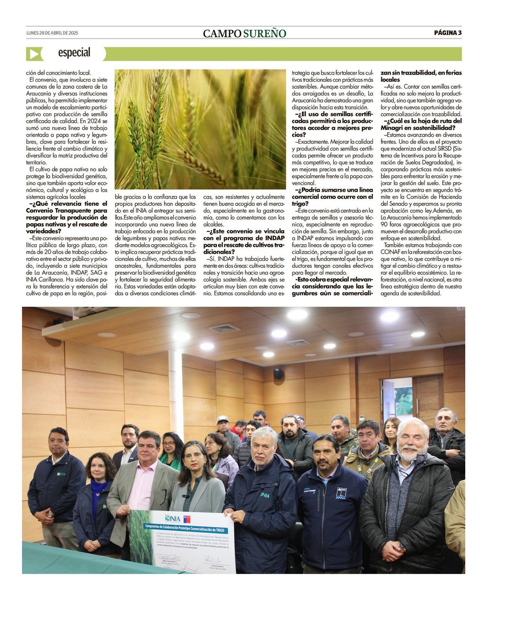 Seremi de Agricultura La Araucanía (@minagriaraucan) on Twitter photo Ministra de Agricultura (s) Ignacia Fernández: Cultivos Tradicionales y sustentabilidad la hoja de ruta del <a href="/MinagriCL/">Ministerio de Agricultura de Chile 🇨🇱</a> en #LaAraucanía.
Lo publica #RevistaCampoSureño Ministra de Agricultura (s) Ignacia Fernández: Cultivos Tradicionales y sustentabilidad la hoja de ruta del <a href="/MinagriCL/">Ministerio de Agricultura de Chile 🇨🇱</a> en #LaAraucanía.
Lo publica #RevistaCampoSureño