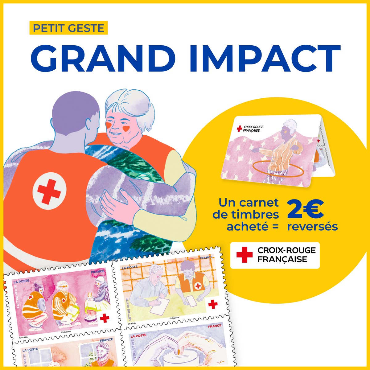 La Poste (@lisalaposte) on Twitter photo Petit geste, grand impact : #LaPoste émet un carnet de 10 #timbres illustrés "Main dans la main, unissons nos générations pour construire demain". La vente de ses timbres permettront d'aider la <a href="/CroixRouge/">Croix-Rouge fr</a> dans ses actions de soutien.
Découvrir 👉 shorturl.at/X24z7 Petit geste, grand impact : #LaPoste émet un carnet de 10 #timbres illustrés "Main dans la main, unissons nos générations pour construire demain". La vente de ses timbres permettront d'aider la <a href="/CroixRouge/">Croix-Rouge fr</a> dans ses actions de soutien.
Découvrir 👉 shorturl.at/X24z7