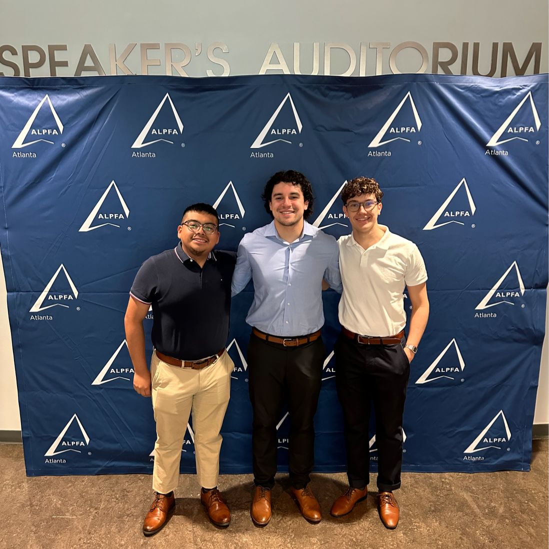 John Torres '27, Santiago Molina '25, and Elias Ferreira '27 traveled to the Regional Student Symposium organized by ALPFA (Association of Latino Professionals For America) in Atlanta, Georgia. They were able to broaden their connections and gain insights from experts.