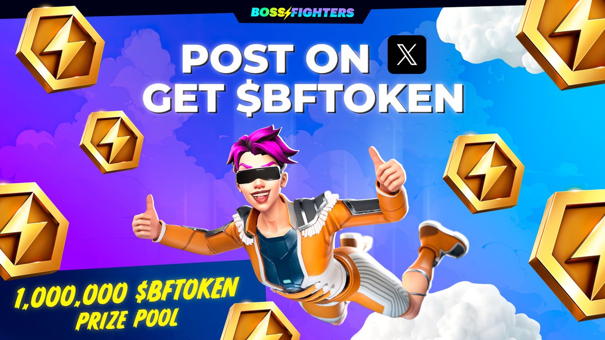 🚨 Want a piece of the 1,000,000 $BFTOKEN prize pool? 👀

Then the $BFTOKEN Challenge is for YOU!
Post about BOSS FIGHTERS on X → rack up views → get $BFTOKEN rewards.
It's that simple 💥

📖 Full details here  👉medium.com/@PlayBossFight…

We start RIGHT NOW — let's gooo! 🚀
