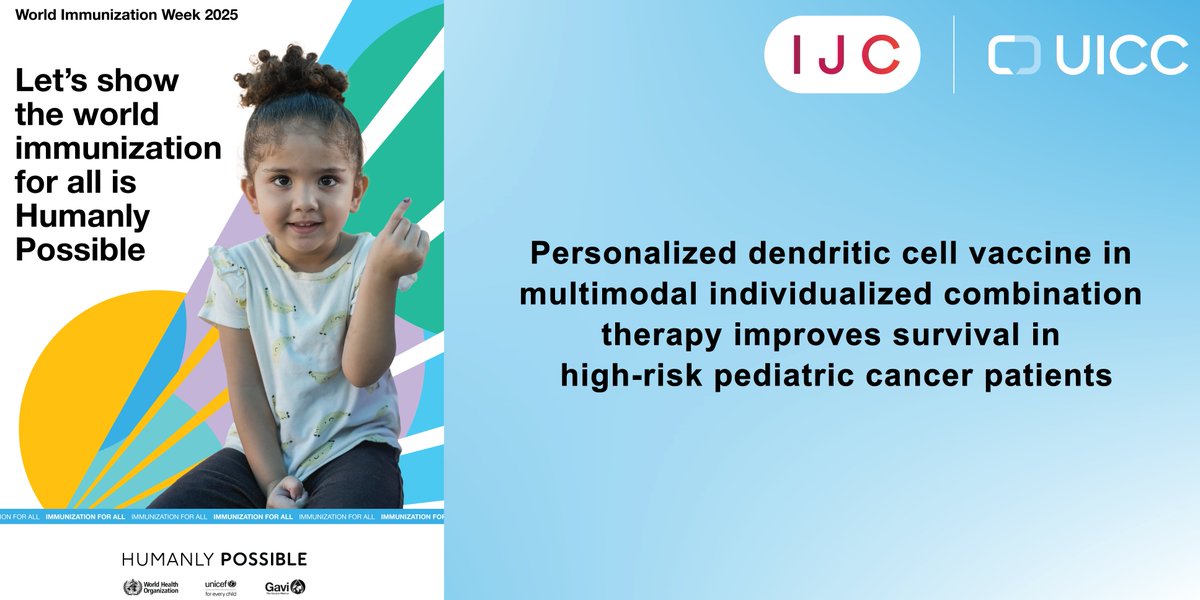 International Journal of Cancer (@intjcanc) on Twitter photo #WorldImmunizationWeek
Personalized dendritic cell vaccines show promise as a powerful, well-tolerated immunotherapy for high-risk pediatric solid tumours, especially when combined with immune checkpoint inhibitors.
🔓OPEN ACCESS
➡️ doi.org/10.1002/ijc.35…
<a href="/uicc/">Union for International #CancerControl</a> #WorldImmunizationWeek
Personalized dendritic cell vaccines show promise as a powerful, well-tolerated immunotherapy for high-risk pediatric solid tumours, especially when combined with immune checkpoint inhibitors.
🔓OPEN ACCESS
➡️ doi.org/10.1002/ijc.35…
<a href="/uicc/">Union for International #CancerControl</a>