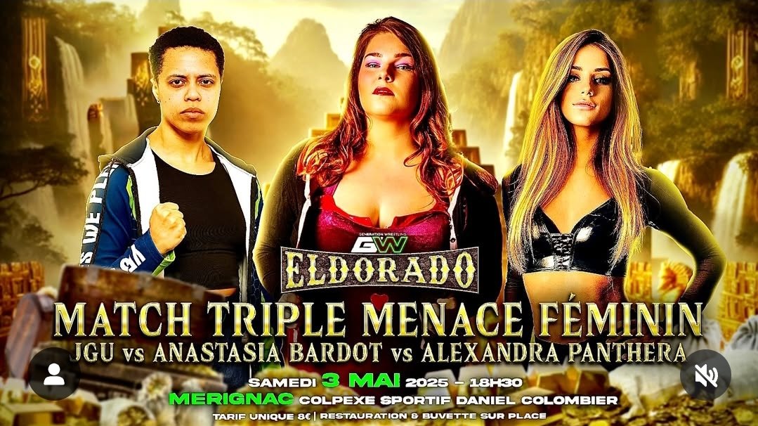 Damien Fan de #Catchfr (@djdaminou) on Twitter photo Oh la masterclasse que propose <a href="/GWrestling33/">Generation Wrestling</a> El Dorado
<a href="/prowrestler_jgu/">𝐉𝐆𝐔</a> v <a href="/anastasia1thlt/">Anastasia Bardot</a> v Alexandra PANTHERA Oh la masterclasse que propose <a href="/GWrestling33/">Generation Wrestling</a> El Dorado
<a href="/prowrestler_jgu/">𝐉𝐆𝐔</a> v <a href="/anastasia1thlt/">Anastasia Bardot</a> v Alexandra PANTHERA