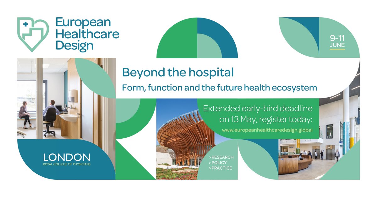 EHDCongress's tweet image. 📢 The #EHD2025 early-bird deadline has been extended until 13 May!

Don’t miss your chance to save on registration and be part of the global conversation on healthcare design.

🔗 Register now: bit.ly/EHD2025Register

#HealthcareDesign #HealthArchitecture #FutureHealth