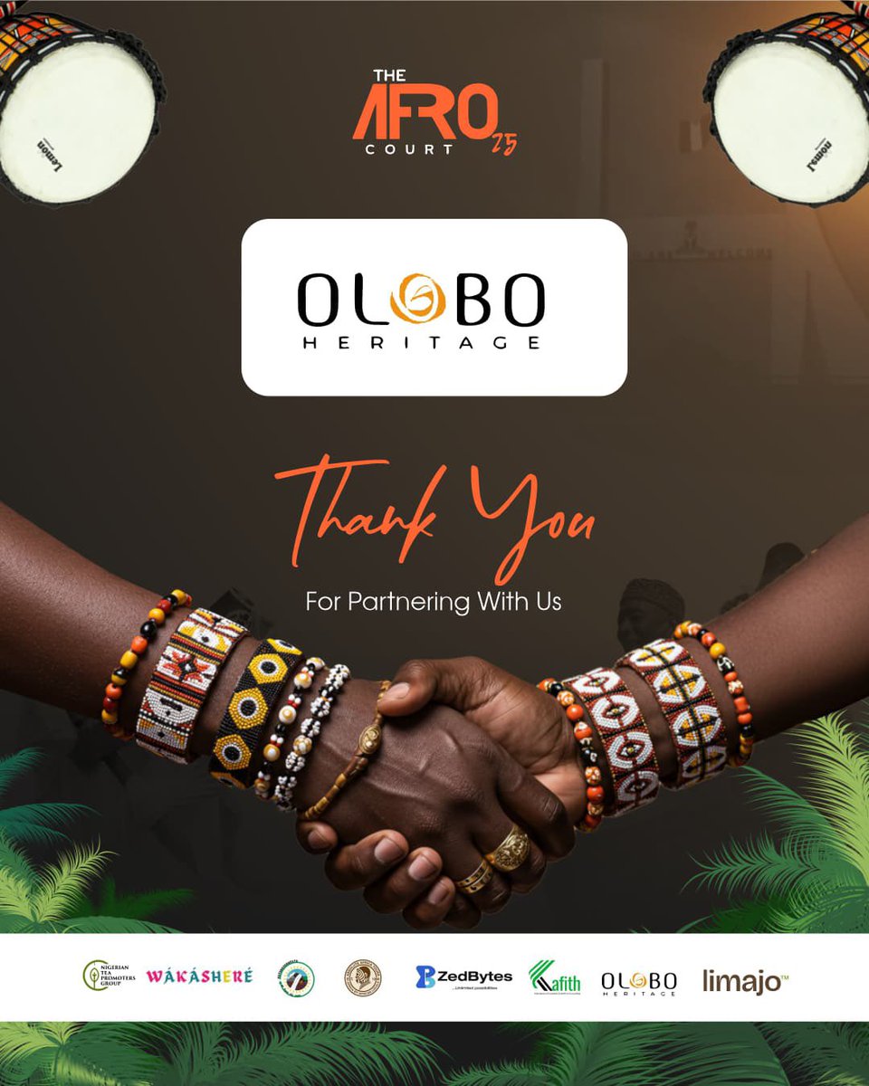 Oloboheritage's tweet image. Thank you, @oloboheritage for partnering with us!

We’re excited to have you join the journey as we celebrate culture, connection, and community through The Afrocourt.

#theafrocourt #natureconnects #celebrateafrica #partnership #communityandculture #oloboheritage #headies2025