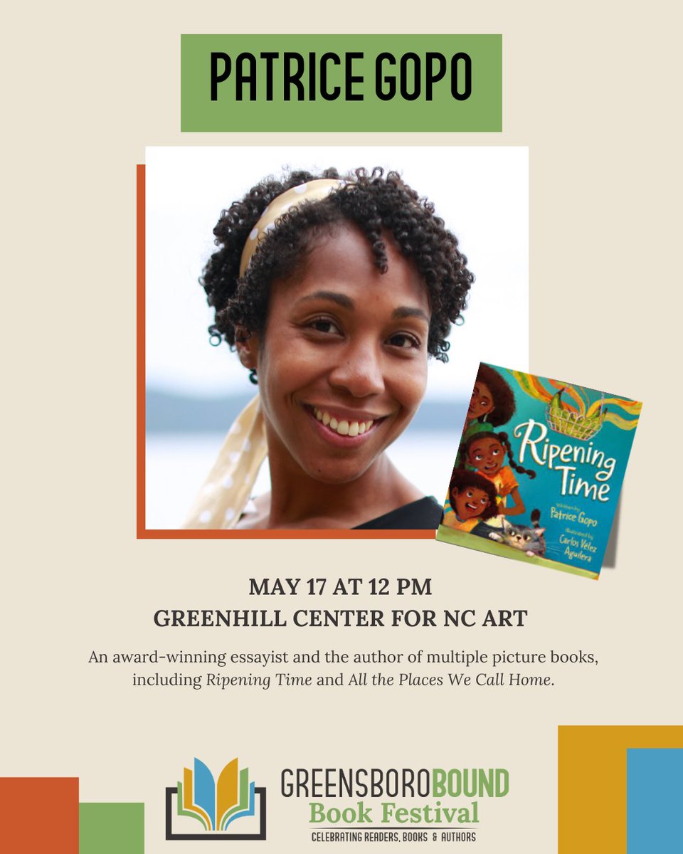 Meet Patrice Gopo at this year’s Greensboro Bound Book Festival!

#greensborobound #visitgreensboro #bookfestival