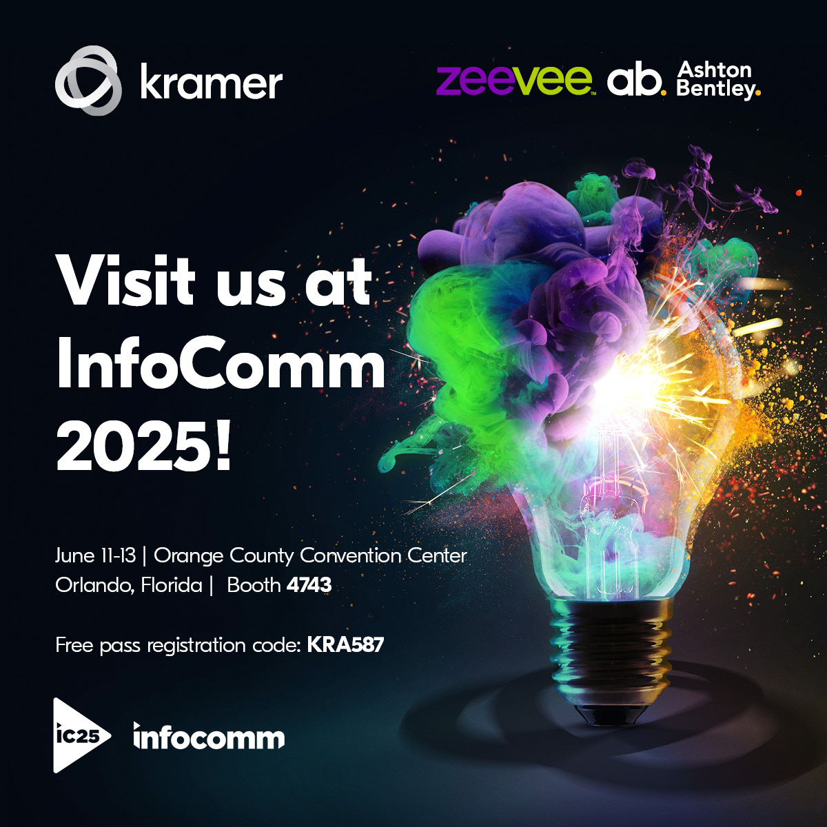 We're heading to InfoComm 2025!
Schedule a one-on-one meeting with Kramer's specialists to jumpstart your upcoming project: hubs.li/Q03jH0Gm0
#InfoComm2025 #KramerAV #AVtweeps #proAV #avtech