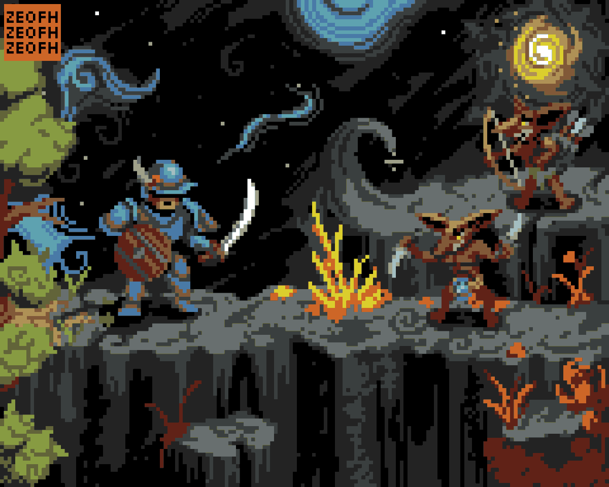 "What if #loophero was a 2D platform game" a weekly club drawing 😊
PS: All in club get addicted with this game xD. is a master piece.

#pixelart