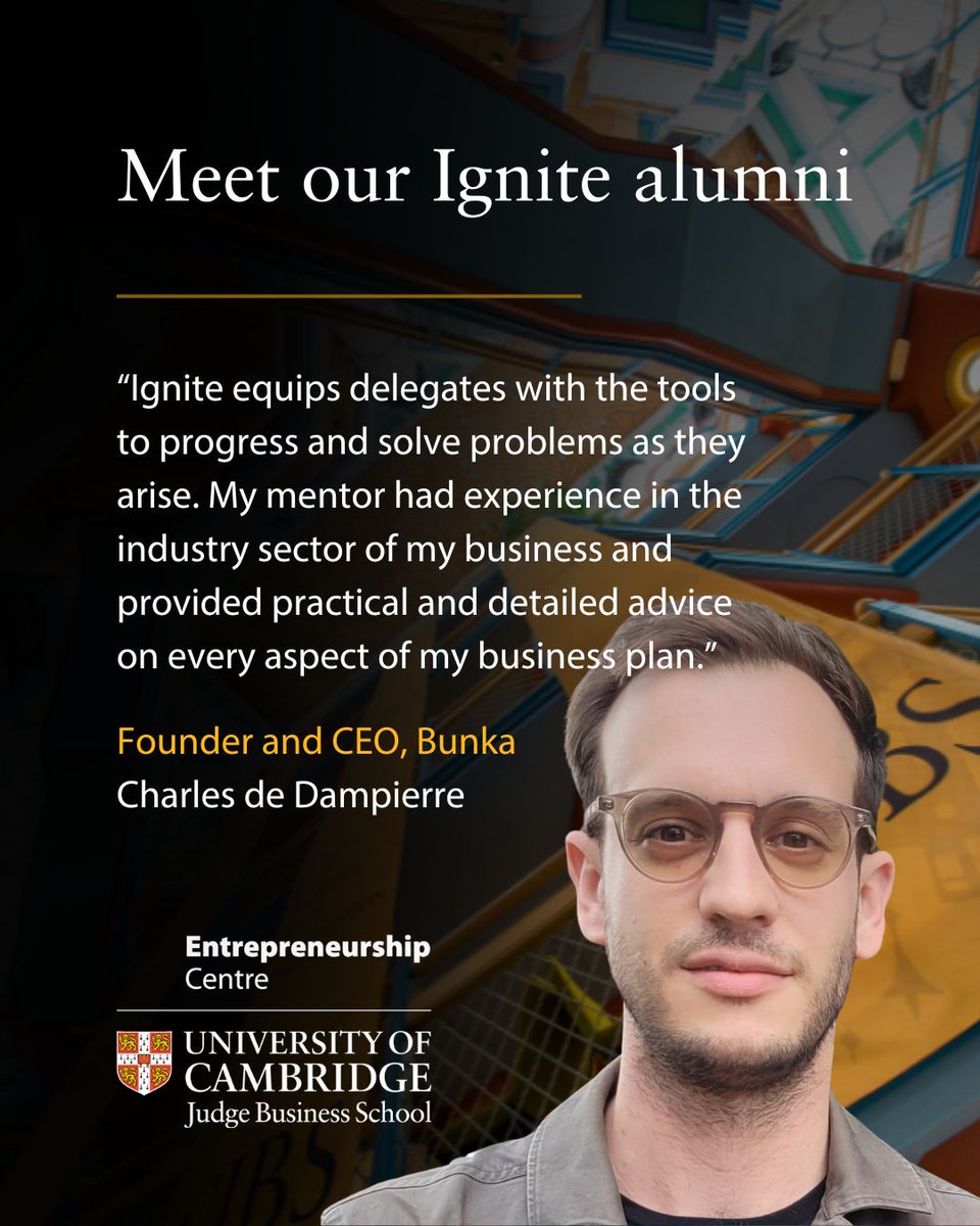 Meet our Ignite alumni: Charles de Dampierre (Ignite 2024), Founder and CEO at Bunka.ai . Do you have a business venture idea that you'd like to commercialise? Apply to Ignite 2025 by 31 May. 
#Entrepreneurship #ArtificialIntelligence
